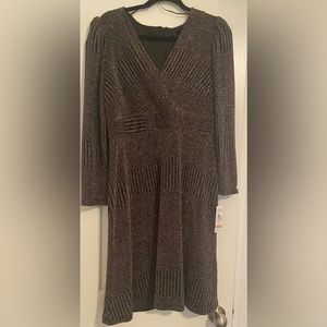 R & M RICHARDS BLACK/MULTI COLOR DRESS, SIZE 12